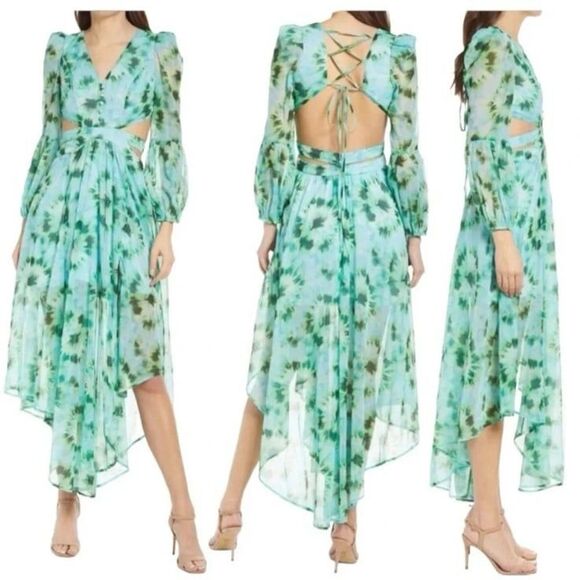 RAHI Dresses & Skirts - RAHI Willa Cutout Open Back Long Sleeve Dress NWT